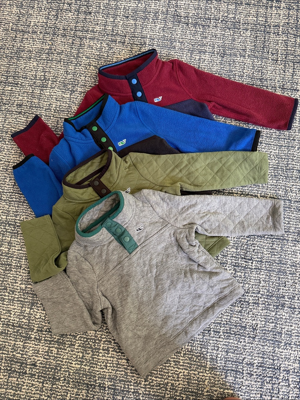 Vineyard Vines Kids Henley Pullover Pack - Gray, Olive, Blue, Burgundy